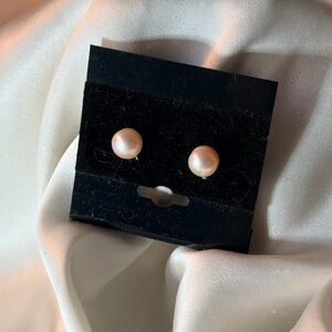 Elegant Peach Pearl Stud Earrings